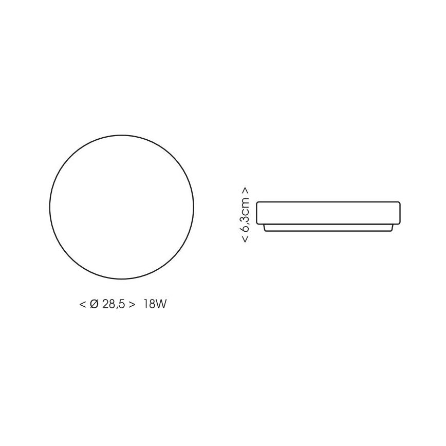 LED Koupelnové stropní svítidlo LIRA LED/18W/230V 4000K pr. 28,5 cm IP44