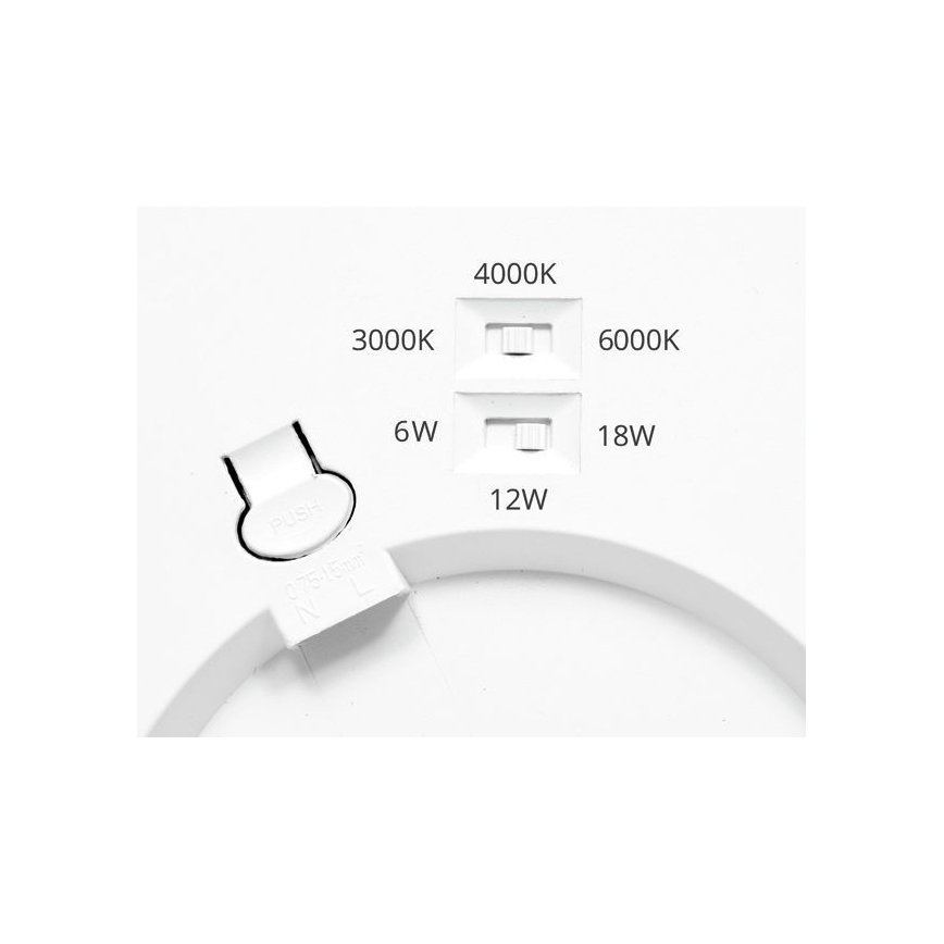 LED Stmívatelný panel LEXA LED/6/12/18W/230V 3000/4000/6000K pr. 22,5 cm bílá