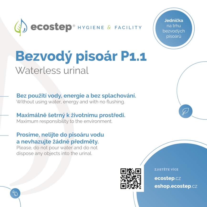 EcoStep 100002 - Informační cedule pro bezvodý pisoár P1.1 CZ/ENG