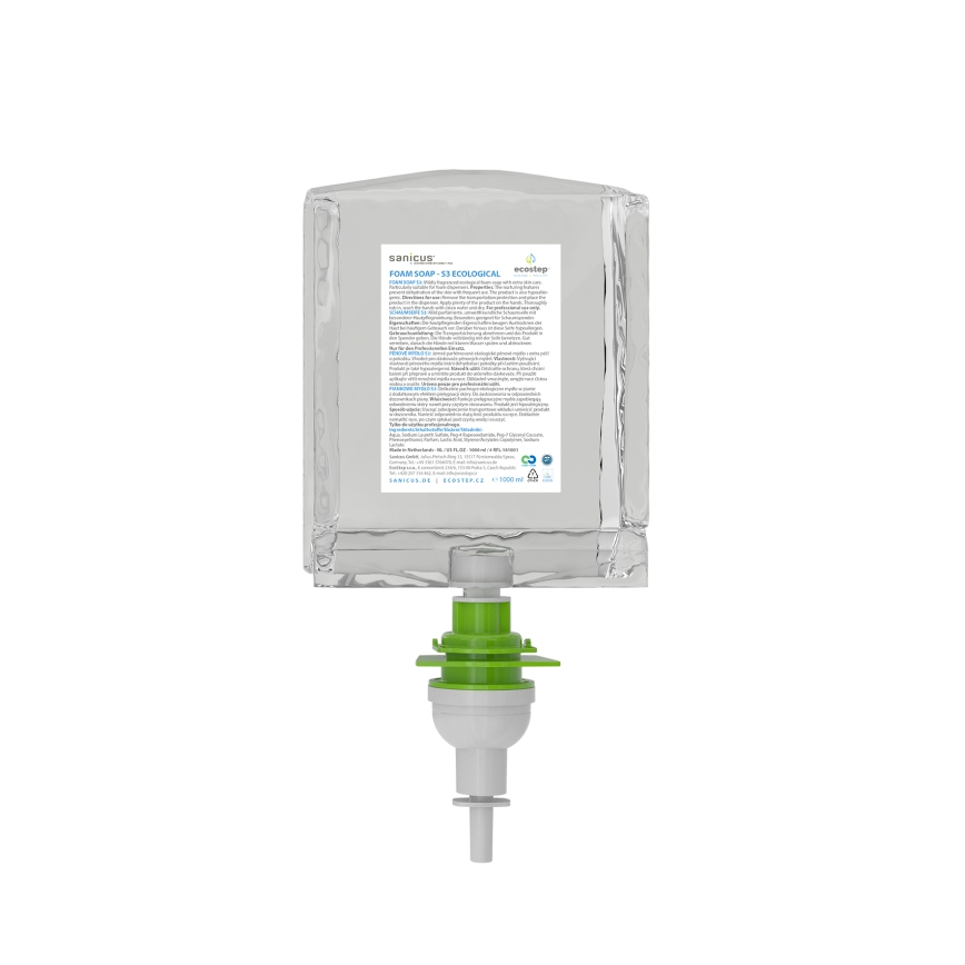 EcoStep 50052 - Bezdotykový dávkovač mýdla S3 1000 ml 4xAA černá