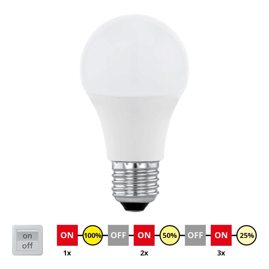 EGLO 11562 - LED Stmívatelná žárovka E27/10W/230V 4000K - STEPDIMMING