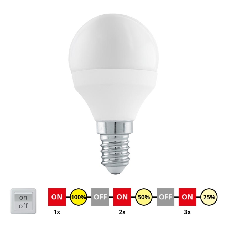 EGLO 11584 - LED Žárovka cyklicky stmívatelná E14/6W/230V 4000K - STEPDIMMING neutrální