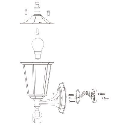 EGLO - Venkovní svítidlo s čidlem 1xE27/60W/230V