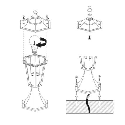 EGLO - Venkovní lampa 1xE27/60W černá IP44