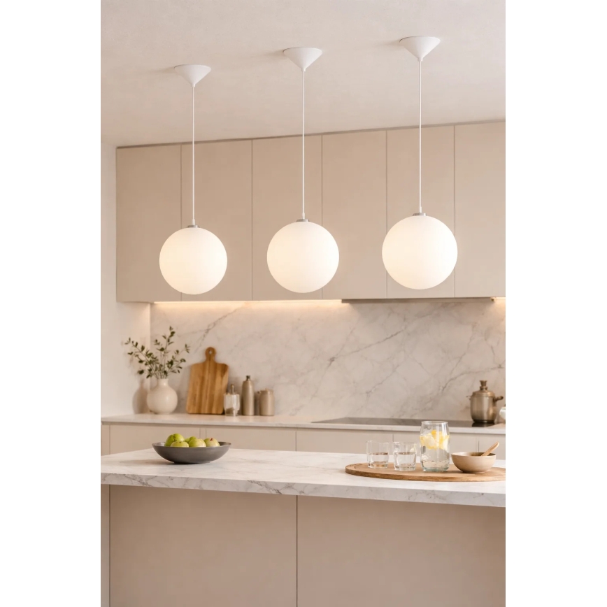 Eglo 22873 - Lustr na lanku RONDO 1xE27/60W/230V pr. 40 cm bílá