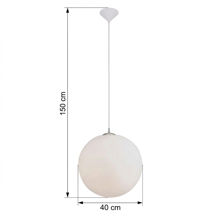 Eglo 22873 - Lustr na lanku RONDO 1xE27/60W/230V pr. 40 cm bílá