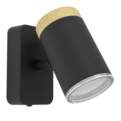 Eglo - Koupelnové nástěnné bodové svítidlo 1xGU10/3W/230V IP44 černá/béžová