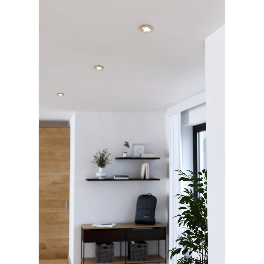 Eglo - SADA 3xLED Podhledové svítidlo LED/4,9W/230V 2700/4000/6500K pr. 9 cm matný chrom