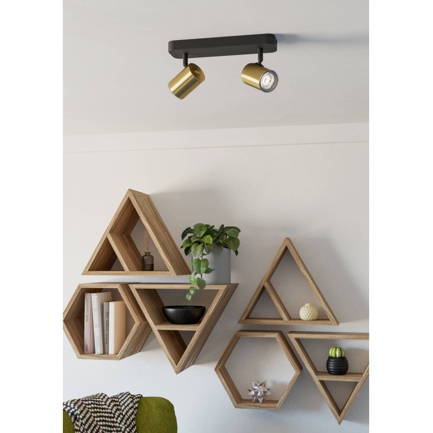 Eglo - Koupelnové bodové svítidlo 2xGU10/5W/230V IP44 černá/zlatá
