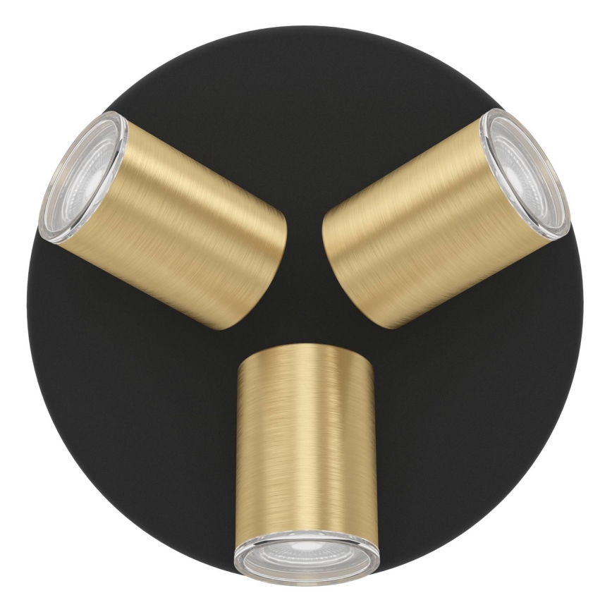 Eglo - Koupelnové bodové svítidlo 3xGU10/5W/230V IP44 černá/zlatá