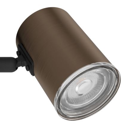 Eglo - Koupelnové nástěnné bodové svítidlo 1xGU10/5W/230V IP44 černá/hnědá