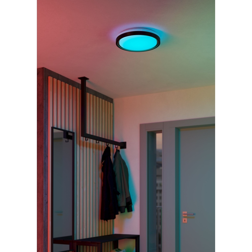 Eglo 300684 - LED RGBW Stmívatelné stropní svítidlo MALERAMARA-Z LED/14W/230V 2700-6500K pr. 35,7 cm černá/zlatá + dálkové ovládání