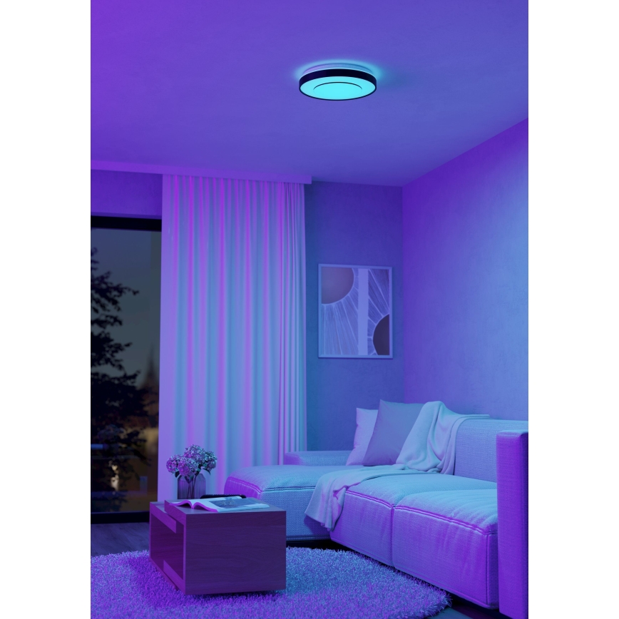 Eglo 300688 - LED RGBW Stmívatelné stropní svítidlo MONTERIGGIONI-Z LED/18,5W/230V 2700-6500K pr. 38,4 cm černá + dálkové ovládání