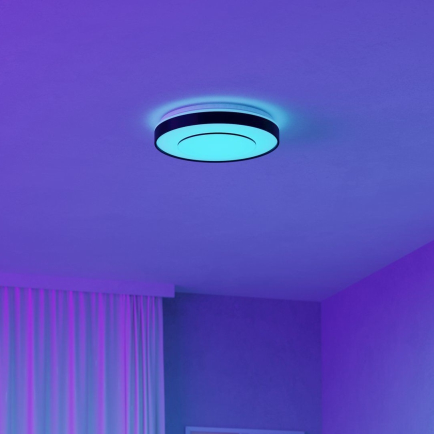 Eglo 300688 - LED RGBW Stmívatelné stropní svítidlo MONTERIGGIONI-Z LED/18,5W/230V 2700-6500K pr. 38,4 cm černá + dálkové ovládání