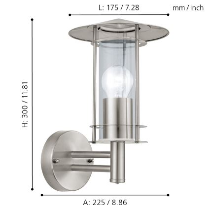 Eglo - Venkovní lampa 1xE27/60W/230V IP44