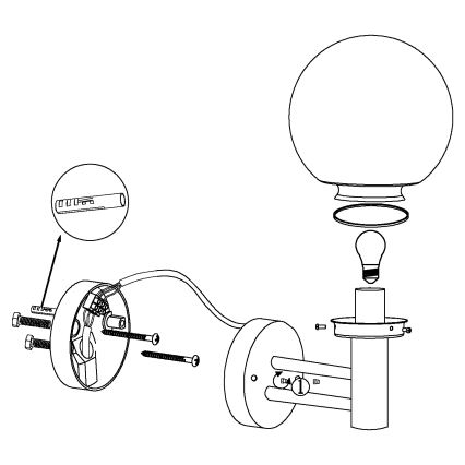 Eglo - Venkovní lampa E27/60W/230V IP44