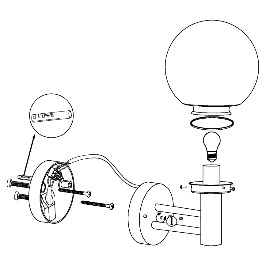 Eglo - Venkovní lampa E27/60W/230V IP44