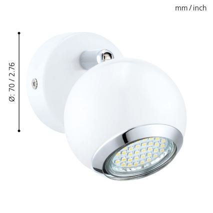 EGLO - LED Bodové svítidlo 1xGU10/3W LED