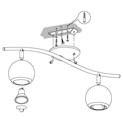 EGLO - LED Bodové svítidlo 2xGU10/3W LED