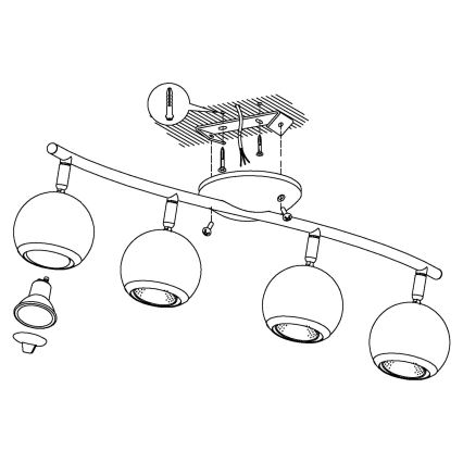 EGLO - LED Bodové svítidlo 4xGU10/3W LED