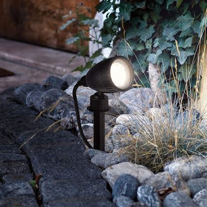 Eglo 31028 - SADA 3x LED RGBW Venkovní lampa NEMA-C 1xGU10/5W/230V 2700-6500K IP44 černá + dálkové ovládání