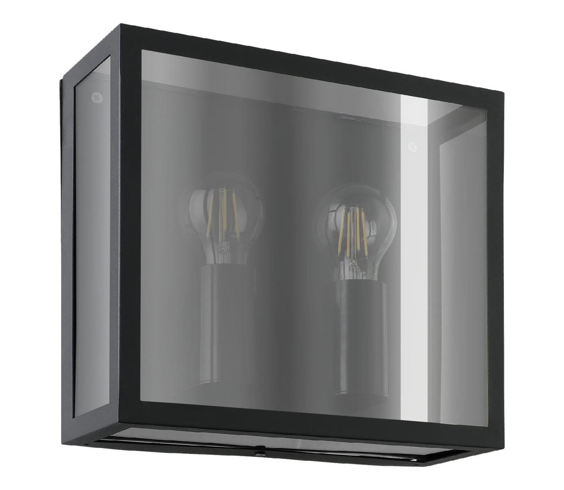 Eglo 31566 - Venkovní nástěnné svítidlo ALAMONTE SMOKE 2xE27/40W/230V IP44 černá 31566