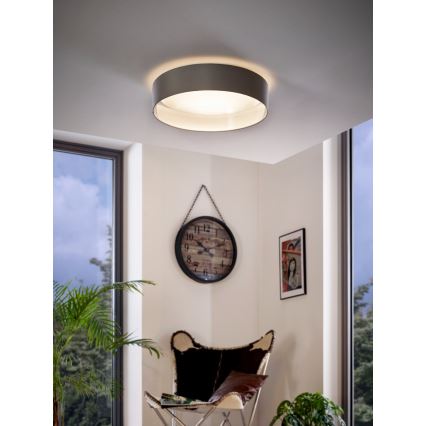 Eglo 31623 - LED Stropní svítidlo MASERLO LED/16W/230V 3000K pr. 40,5 cm šedá/stříbrná
