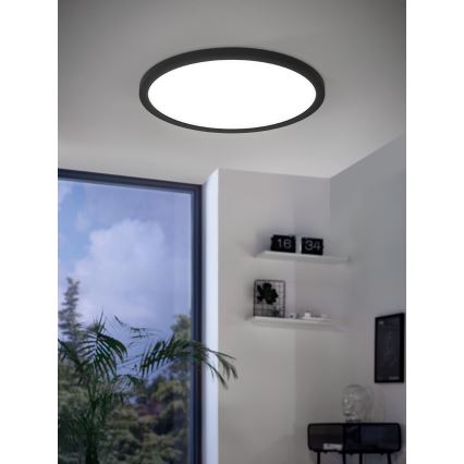 Eglo 31703 - LED RGBW Stmívatelné stropní svítidlo ROVITO-Z LED/14,6W/230V 2700-6500K pr. 29,5 cm černá