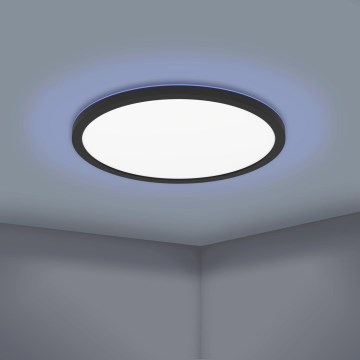 Eglo 31704 - LED RGBW Stmívatelné stropní svítidlo ROVITO-Z 1xLED/16,5W/230V 2700-6500K pr. 42 cm černá + dálkové ovládání