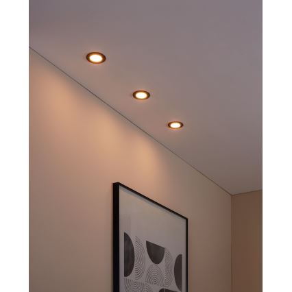 Eglo 31743 - SADA 3x LED Stmívatelné koupelnové podhledové svítidlo FUEVA-Z LED/2,8W/230V 2700-6500 IP44 černá pr. 8,5 cm