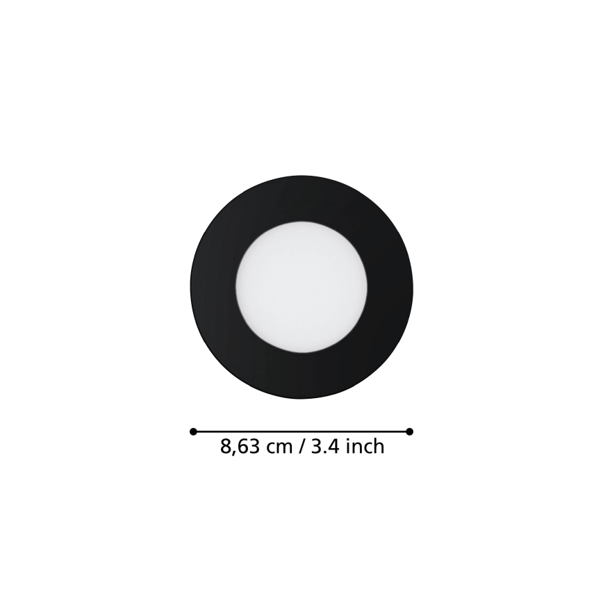 Eglo 31743 - SADA 3x LED Stmívatelné koupelnové podhledové svítidlo FUEVA-Z LED/2,8W/230V 2700-6500 IP44 černá pr. 8,5 cm