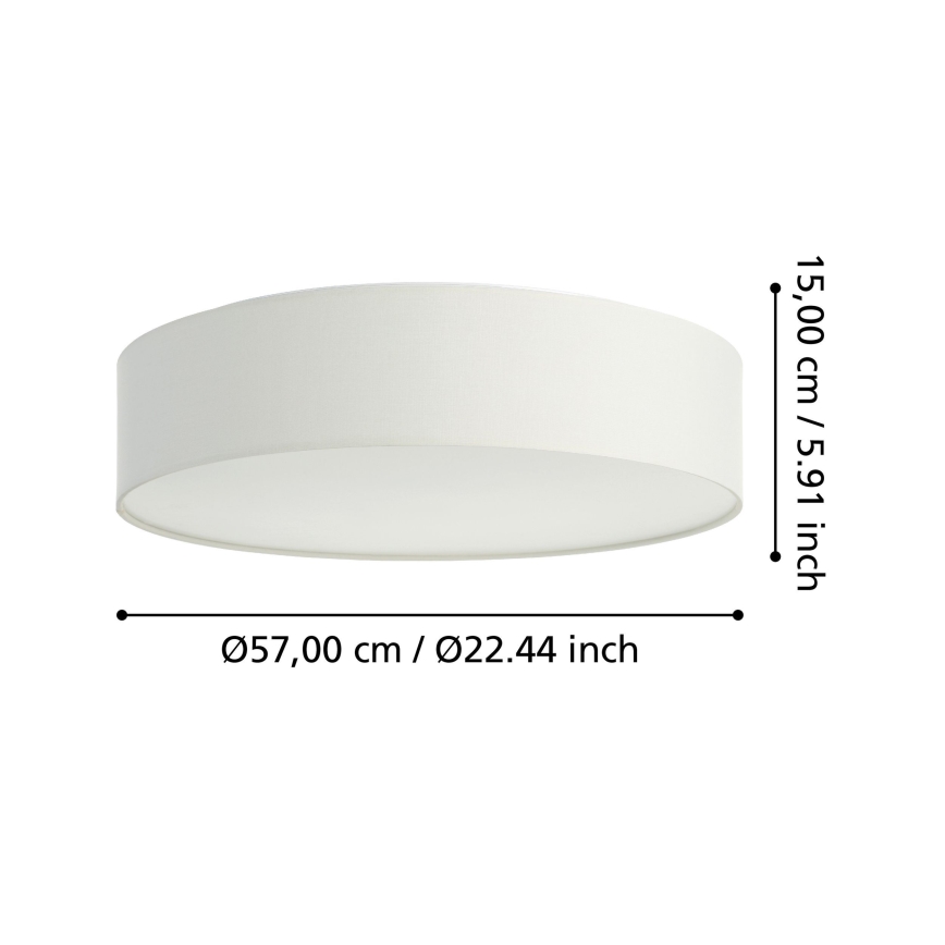 Eglo 31766 - LED RGBW Stmívatelné stropní svítidlo ROMAO-Z LED/35W/230V 2700-6500K pr. 57 cm bílá