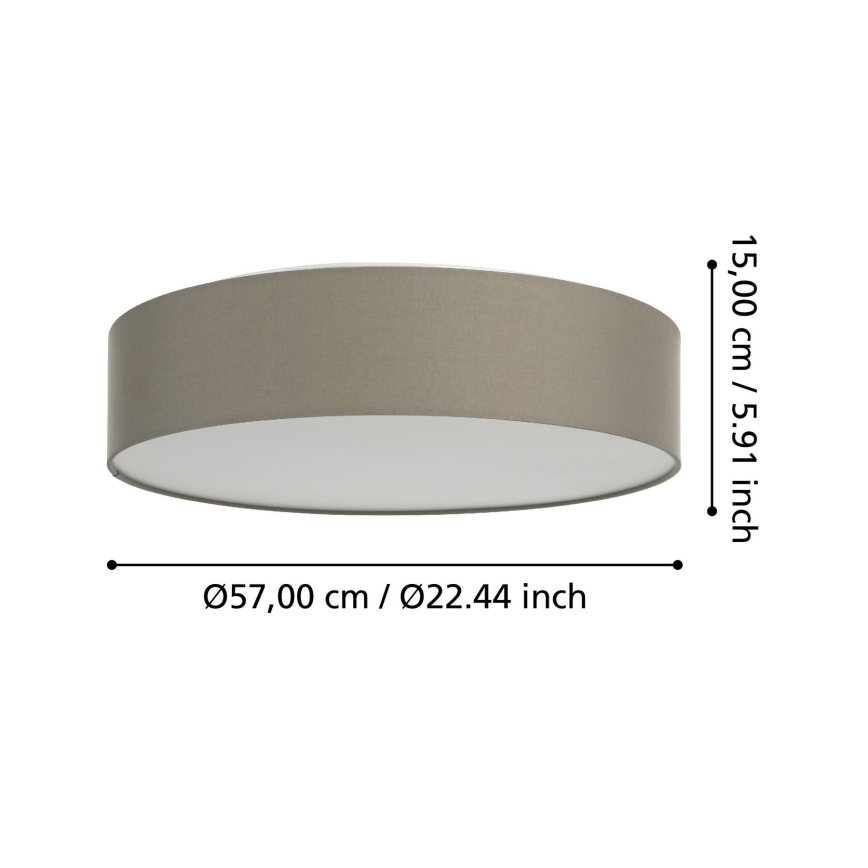 Eglo 31767 - LED RGBW Stmívatelné stropní svítidlo ROMAO-Z LED/35W/230V 2700-6500K pr. 57 cm taupe