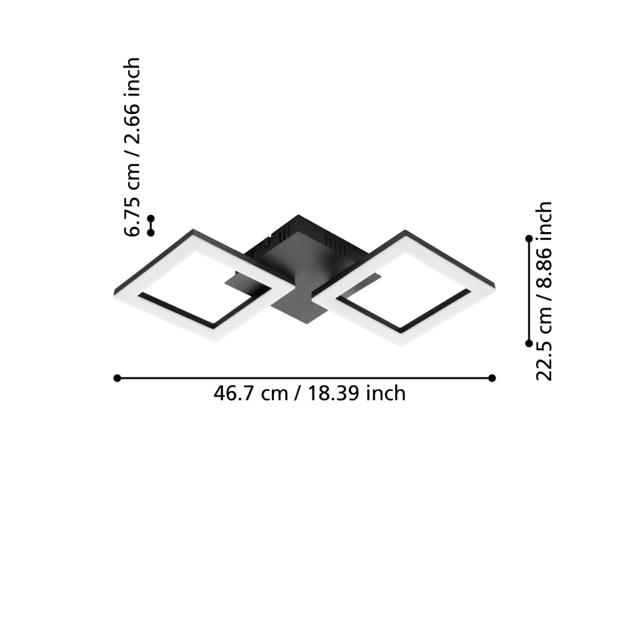 Eglo 31773 - LED Stmívatelné stropní svítidlo PARANDAY-Z LED/15,5W/230V 3000-6500K černá