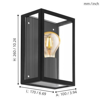 Eglo 31778 - LED RGBW Stmívatelné venkovní nástěnné svítidlo ALAMONTE-Z LED/4,9W/230V 3000K IP44 černá