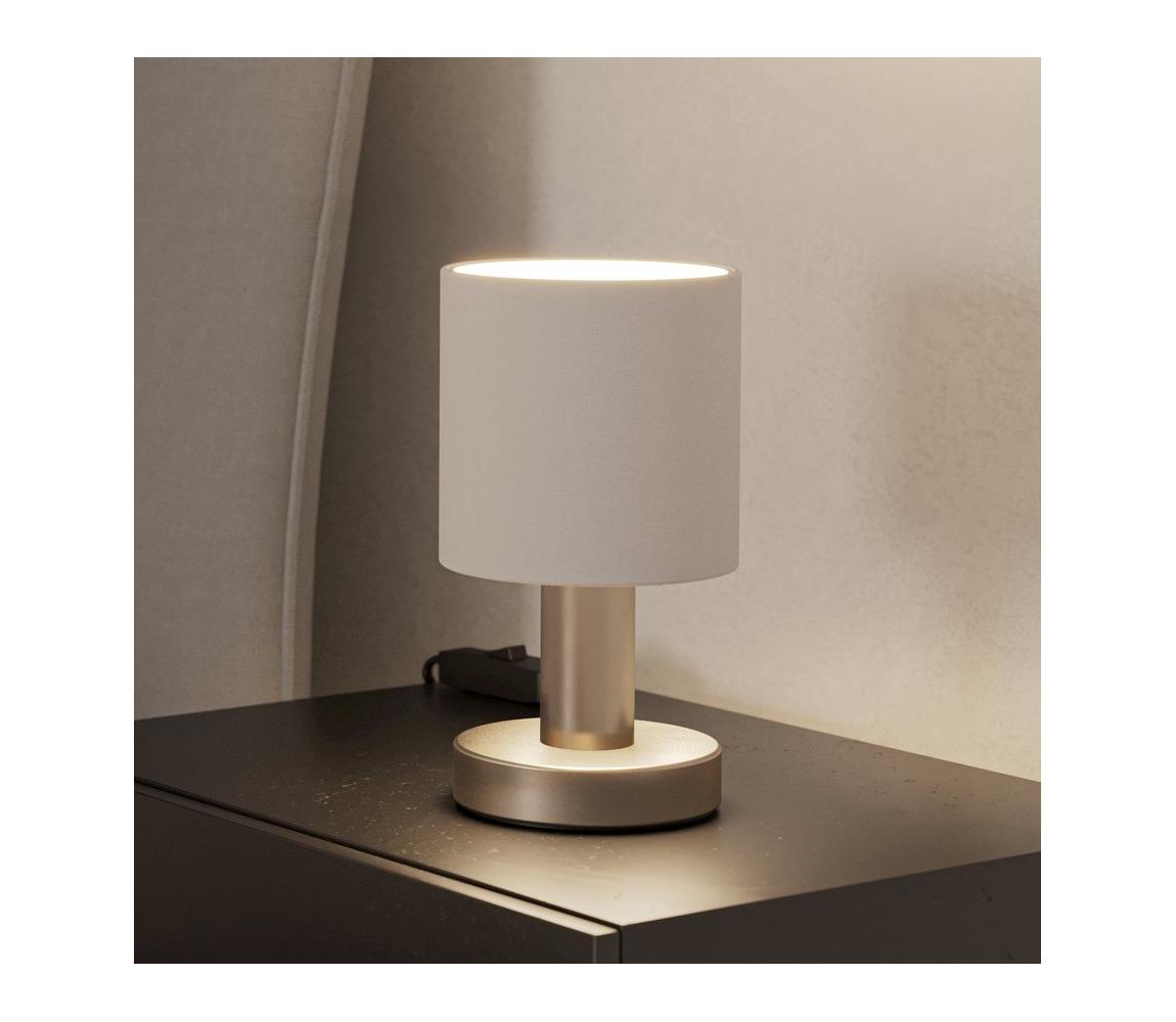 Eglo 31841 - Stolní lampa MONTETTO 1xE14/40W/230V bílá/matný chrom 31841