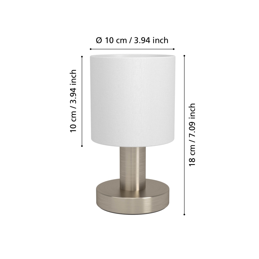 Eglo - Stolní lampa 1xE14/40W/230V bílá/matný chrom
