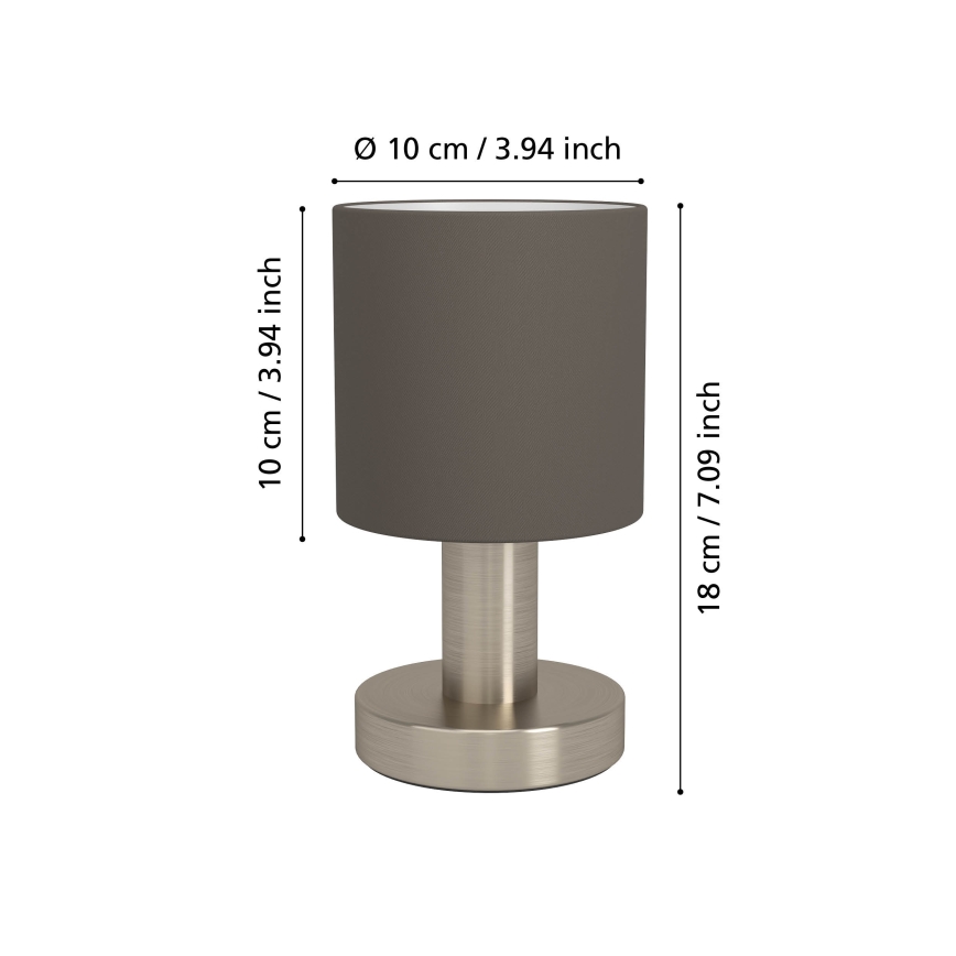 Eglo - Stolní lampa 1xE14/40W/230V hnědá/matný chrom