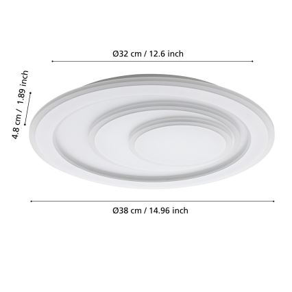 Eglo - LED Stropní svítidlo LED/14,7W/230V pr. 38 cm