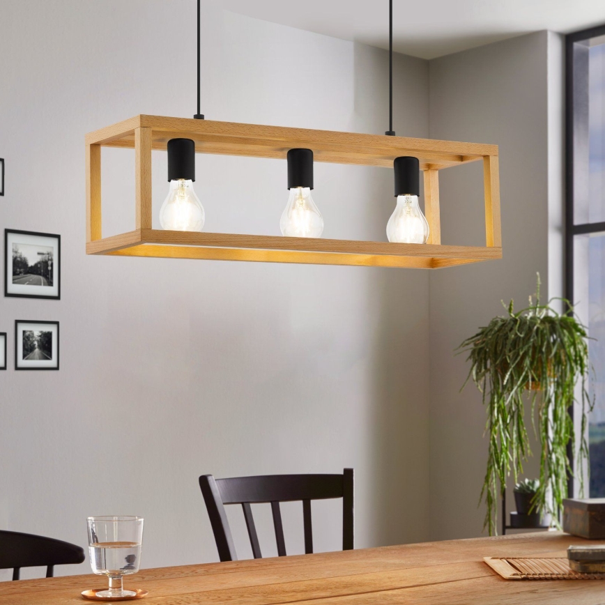 Eglo 32144 - Lustr na lanku BLACKCROWN 3xE27/40W/230V hnědá