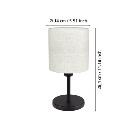 Eglo - Stolní lampa 1xE14/40W/230V krémová/černá