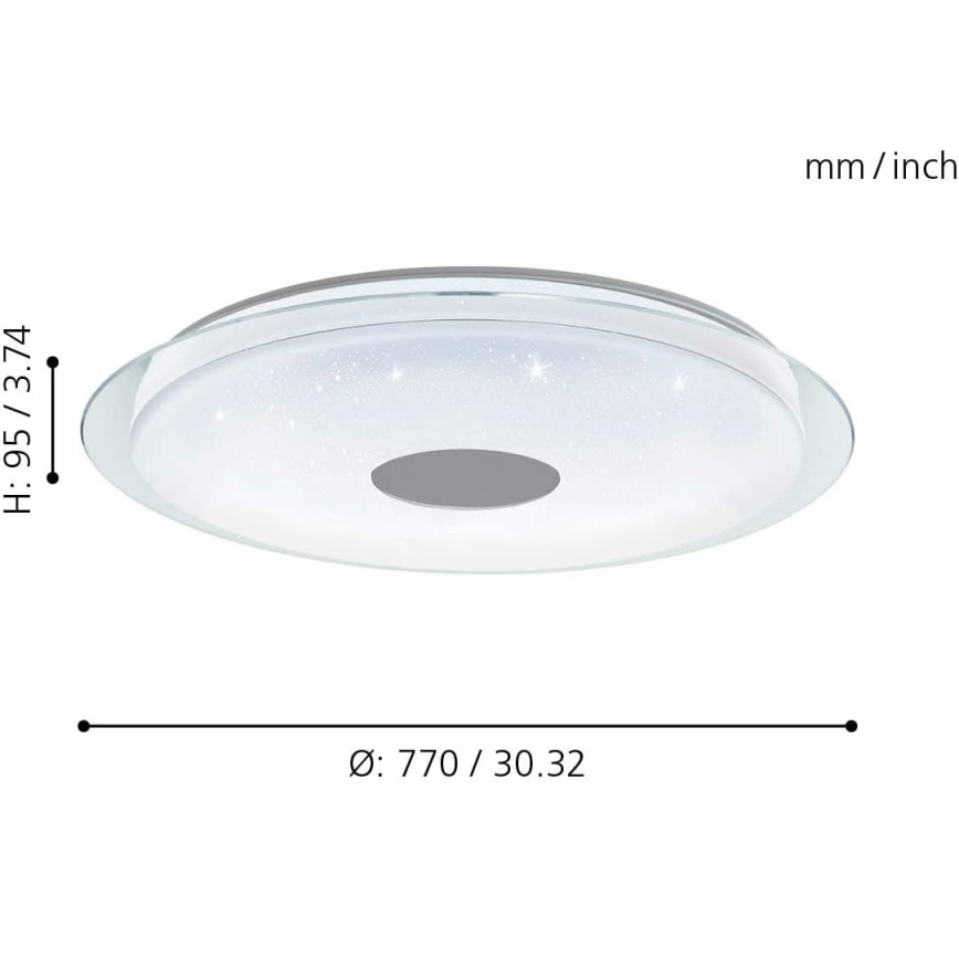 Eglo 32344 - LED RGBW Stmívatelné stropní svítidlo LANCIANO-C LED/53W/230V 2700-6500K + dálkové ovládání