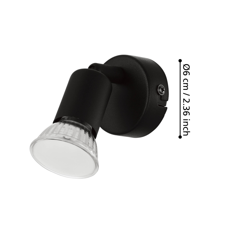 Eglo - LED Nástěnné bodové svítidlo 1xGU10/2,8W/230V 3000K černá