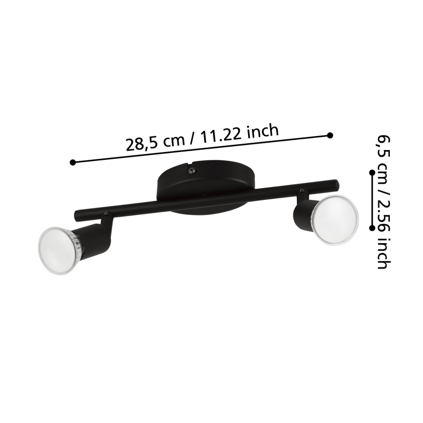 Eglo - LED Bodové svítidlo 2xGU10/2,8W/230V 3000K černá