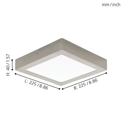 Eglo 32445 - LED stropní svítidlo FUEVA 1 LED/18W/230V