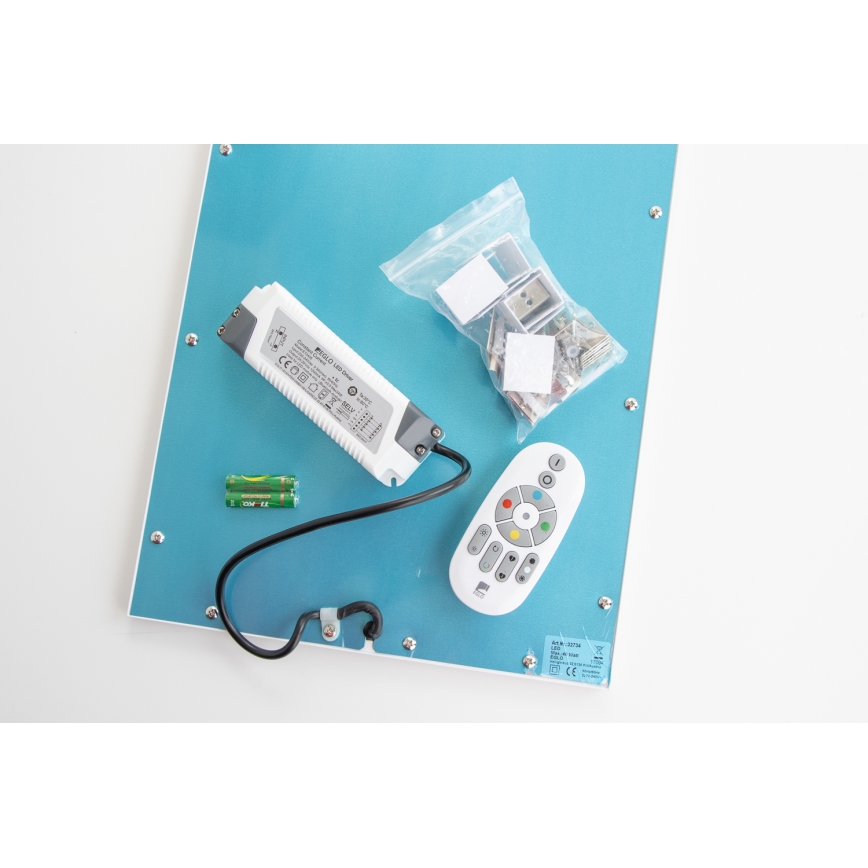 Eglo 32734 - LED RGBW Stmívatelný přisazený/podhledový panel 2v1 SALOBRENA-C LED/34W/230V bílá + dálkové ovládání