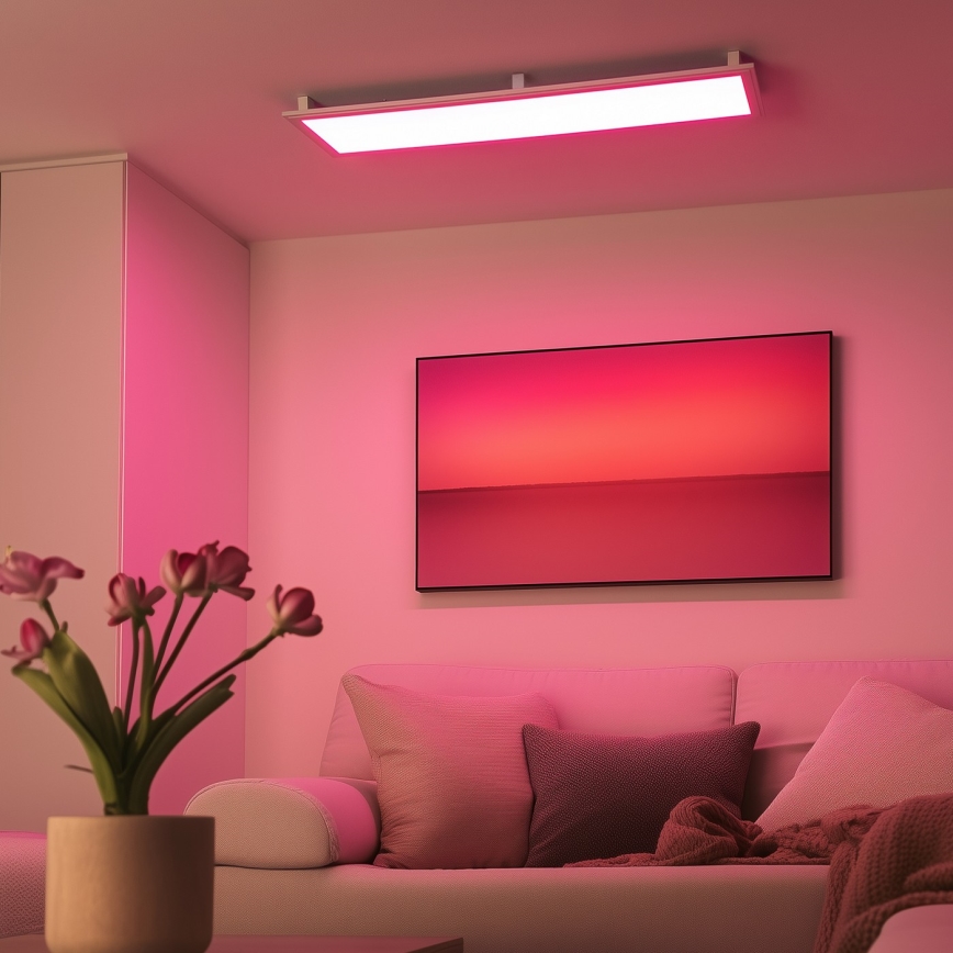 Eglo 32734 - LED RGBW Stmívatelný přisazený/podhledový panel 2v1 SALOBRENA-C LED/34W/230V bílá + dálkové ovládání