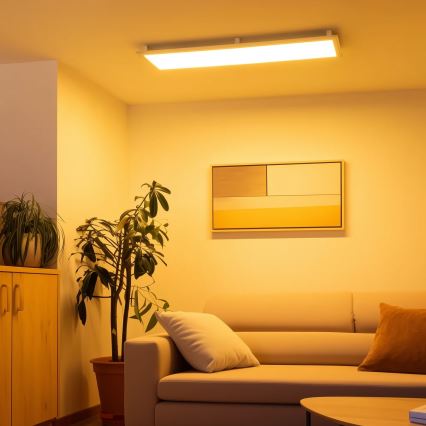 Eglo 32734 - LED RGBW Stmívatelný přisazený/podhledový panel 2v1 SALOBRENA-C LED/34W/230V bílá + dálkové ovládání