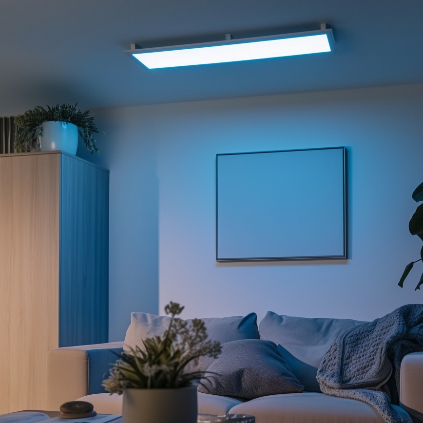 Eglo 32734 - LED RGBW Stmívatelný přisazený 2v1 SALOBRENA-C LED/34W/230V bílá + dálkové ovládání