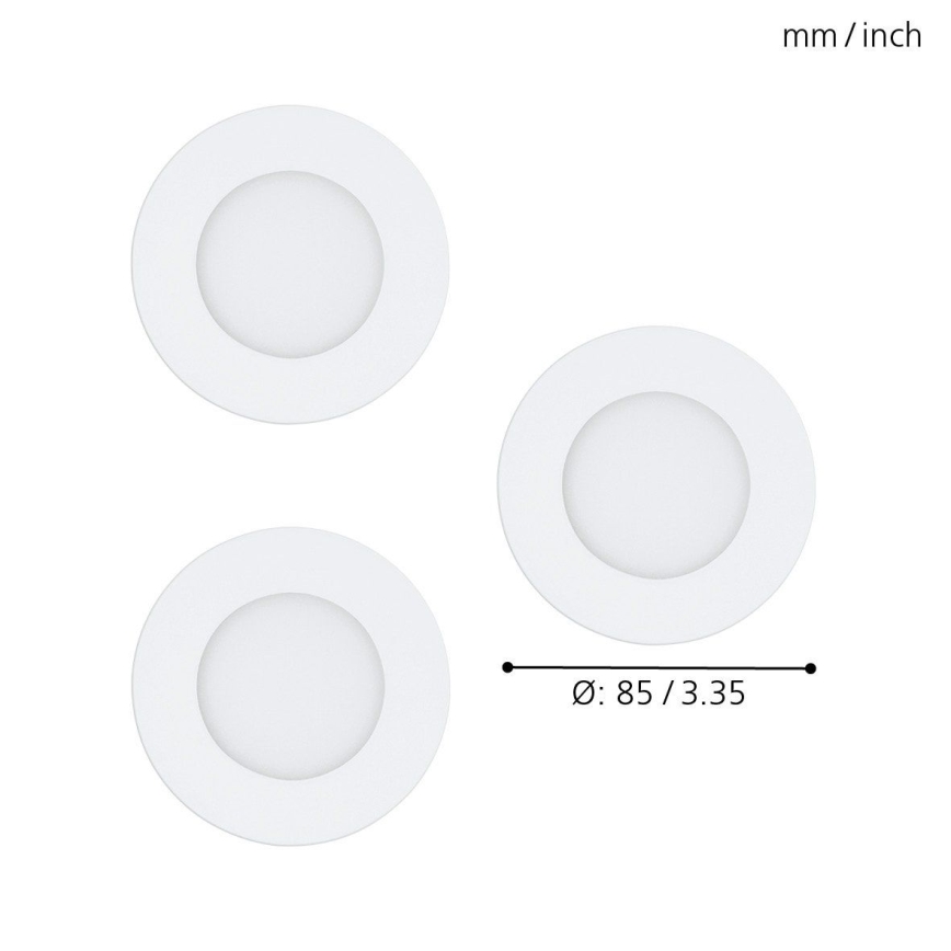 Eglo - SADA 3x LED RGB Stmívatelné podhledové svítidlo FUEVA-C LED/3W/230V pr. 8,5 cm